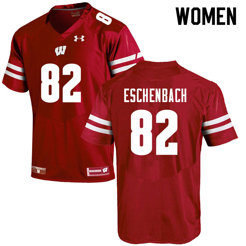 Women #82 Jack Eschenbach Wisconsin Badgers College Football Jerseys Sale-Red - Click Image to Close